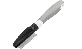 Grzebień przeciwpchelne dla psów i kotów, metalowe zęby i ergonomiczną rączką, do usuwania pcheł i zabrudzeń.