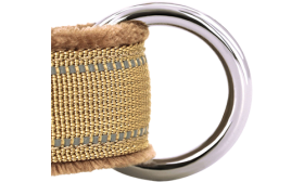 Brązowa, miękka, odblaskowa uprząż dla psa z funkcją "no-pull", lepsza widoczność, regulowane paski, trwała.