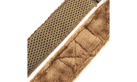 Brązowa, miękka, odblaskowa uprząż dla psa z funkcją "no-pull", lepsza widoczność, regulowane paski, komfortowa.