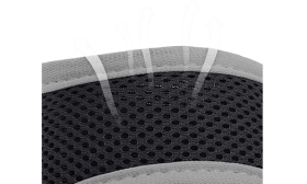 Miękko wyściełany regulowany kaganiec dla psa w szarym kolorze, lekki materiał nylonowy, ultra mocna taśma dla dopasowania.