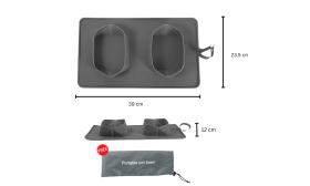 Składana miska Podróżna dla Psa – Podwójna składana mata na karmę 1200 ml