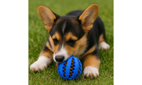 Piłka na Przysmaki dla Psa – Interaktywna Gumowa Zabawka Gryzak